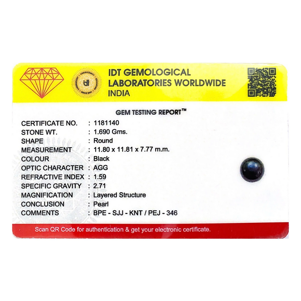 Black Pearl (Tahiti) - 8.45 Carat - Pramogh
