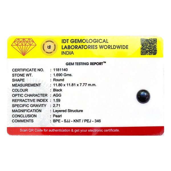Black Pearl (Tahiti) - 8.45 Carat - Pramogh