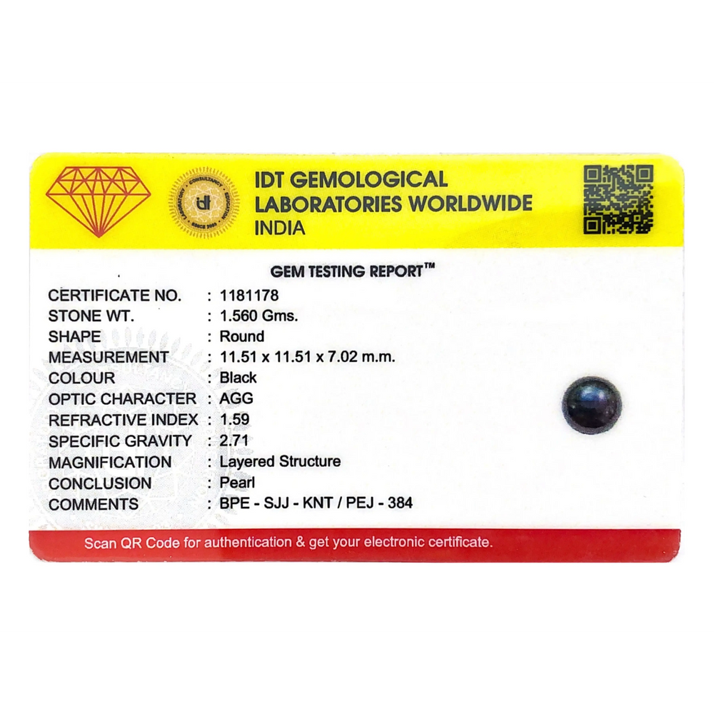 Black Pearl (Tahiti) - 7.8 Carat - Pramogh