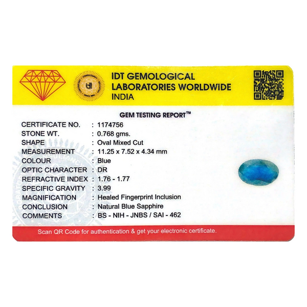 Blue Sapphire - 3.84 Carat - Pramogh
