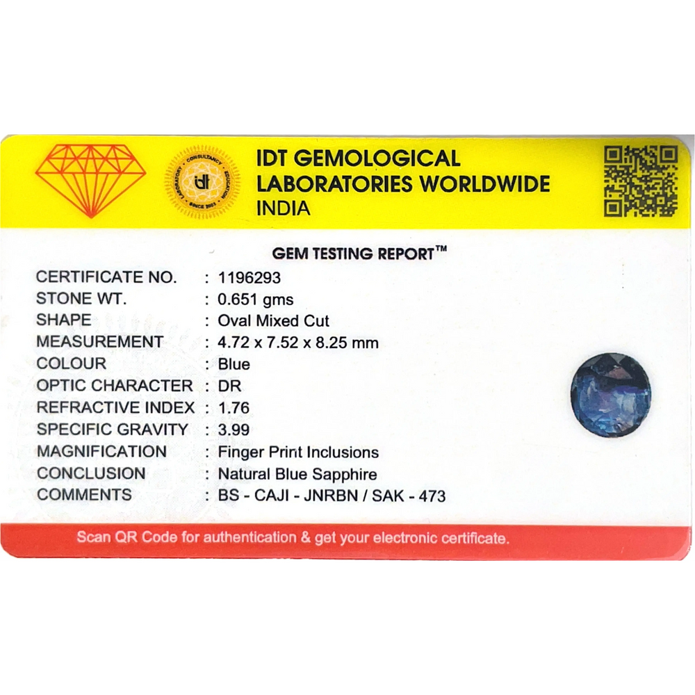 Blue Sapphire - 3.26 Carat