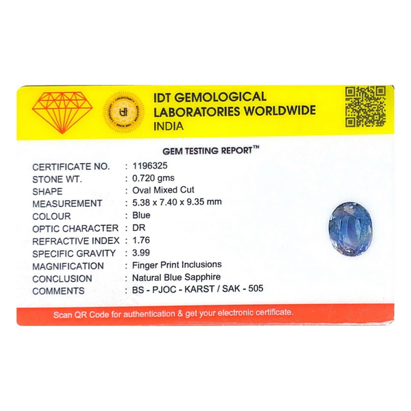 Blue Sapphire - 3.6 Carat