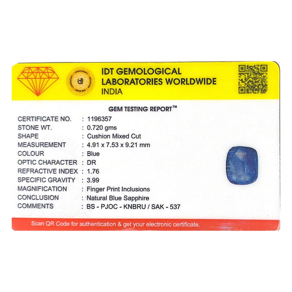 Blue Sapphire - 3.6 Carat