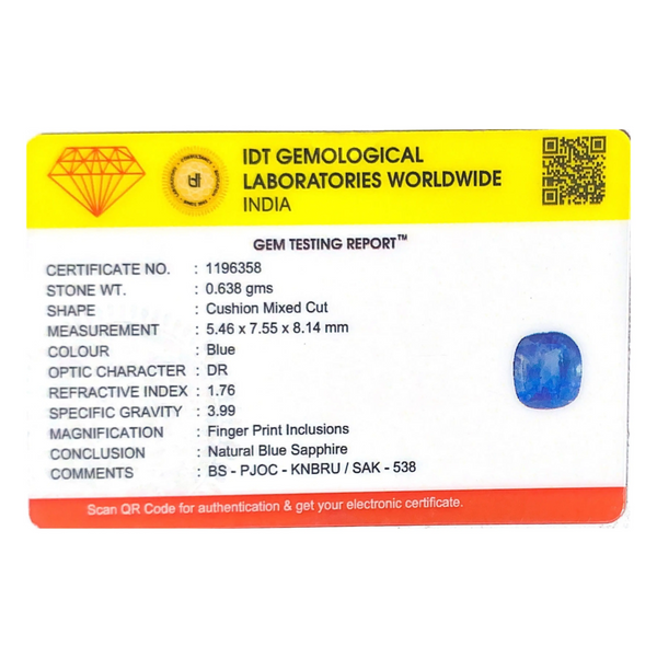 Blue Sapphire - 3.19 Carat