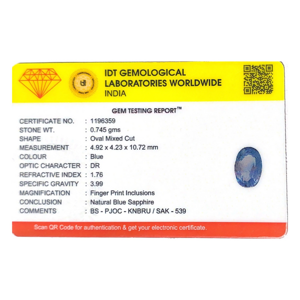 Blue Sapphire - 3.73 Carat