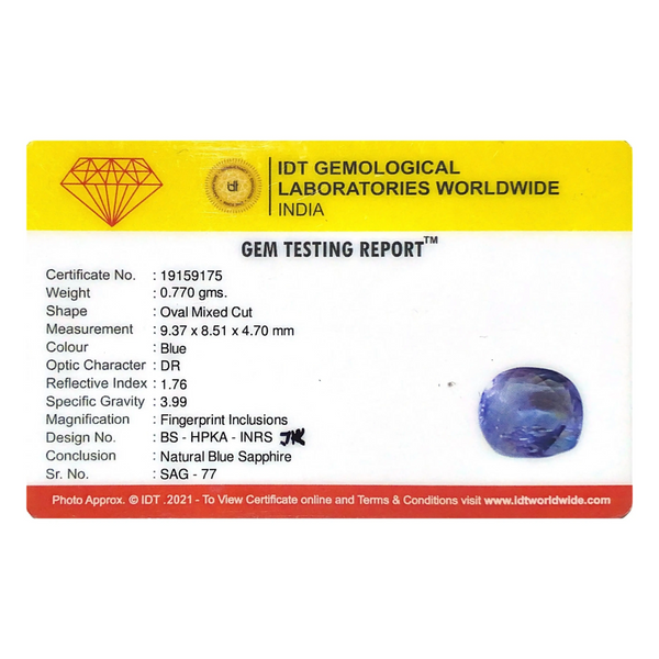 Blue Sapphire - 3.85 Carat - Pramogh