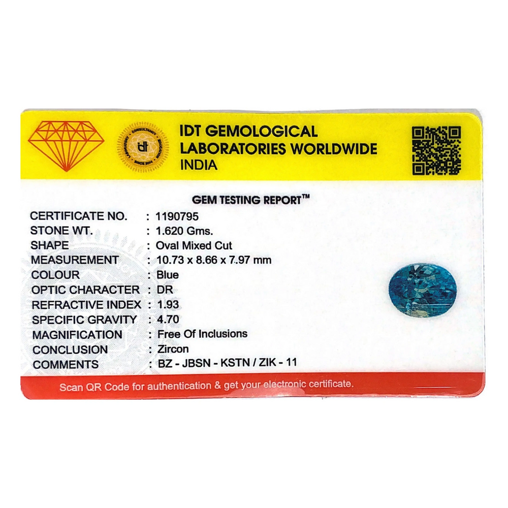 Blue Zircon - 8.1 Carat
