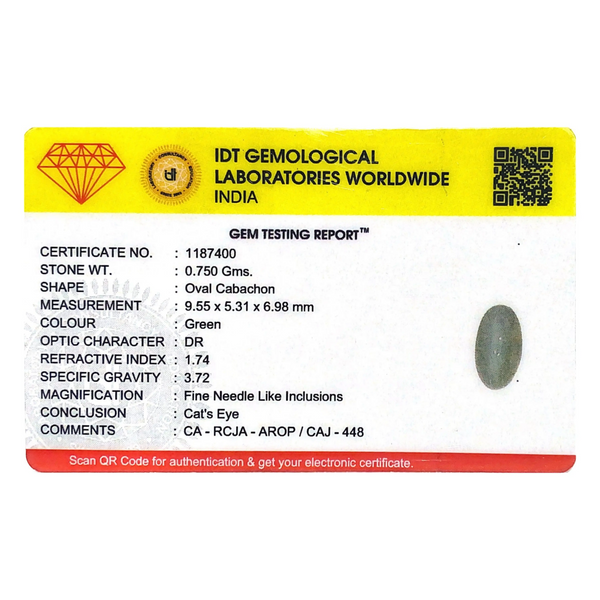 Catseye Chrysoberyl - 3.75 Carat - Pramogh