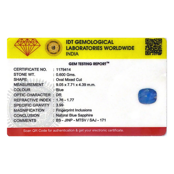 Blue Sapphire - 3 Carat - Pramogh