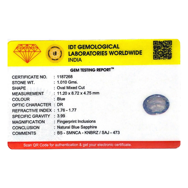 Blue Sapphire - 5.05 Carat - Pramogh