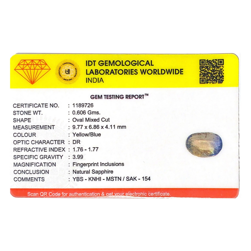 Bi-Color Sapphire (Pitambari) - 3.03 Carat