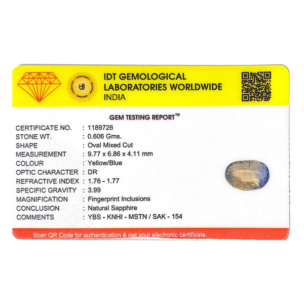 Bi-Color Sapphire (Pitambari) - 3.03 Carat