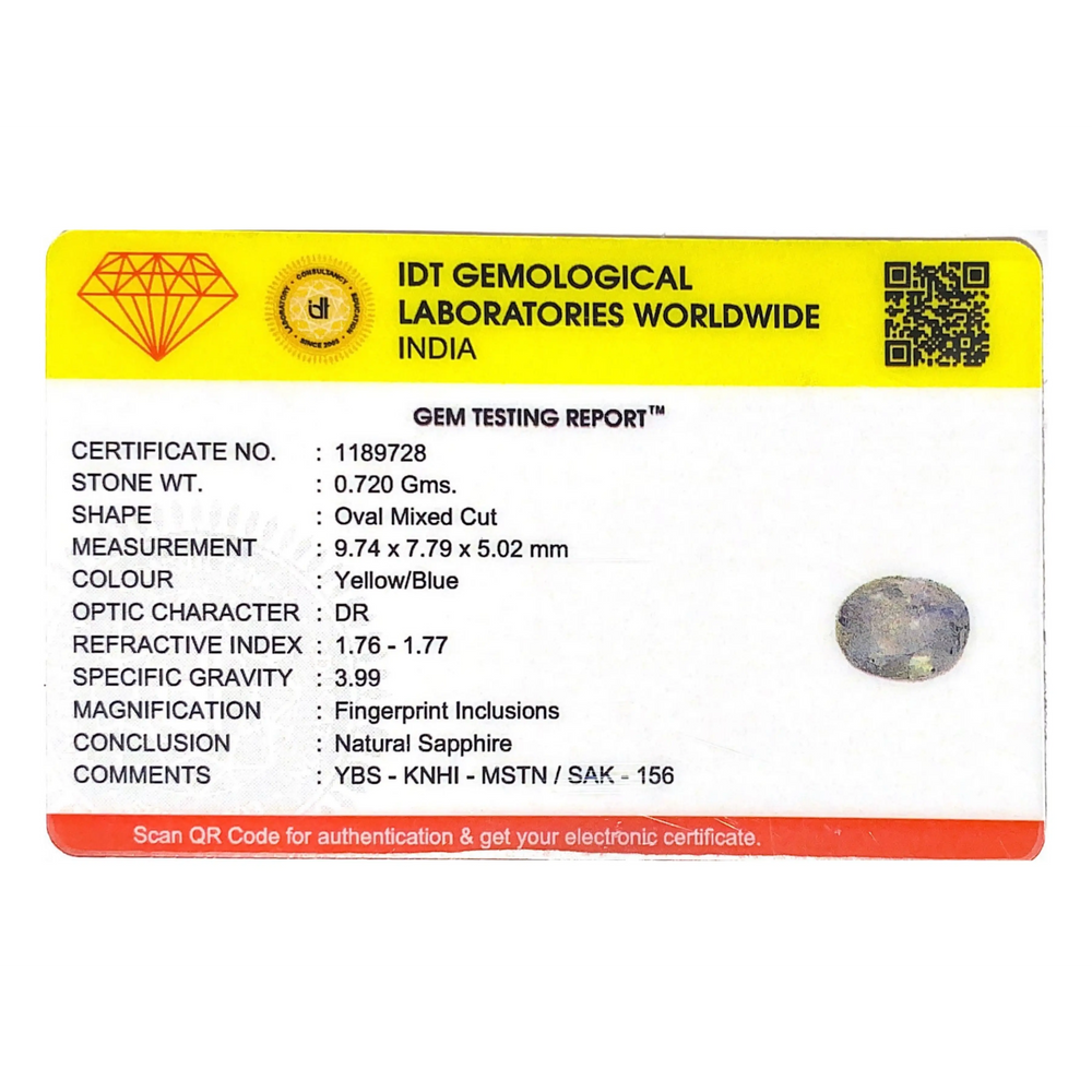 Bi-Color Sapphire (Pitambari) - 3.6 Carat