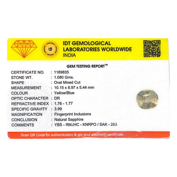 Bi-Color Sapphire (Pitambari) - 5.4 Carat