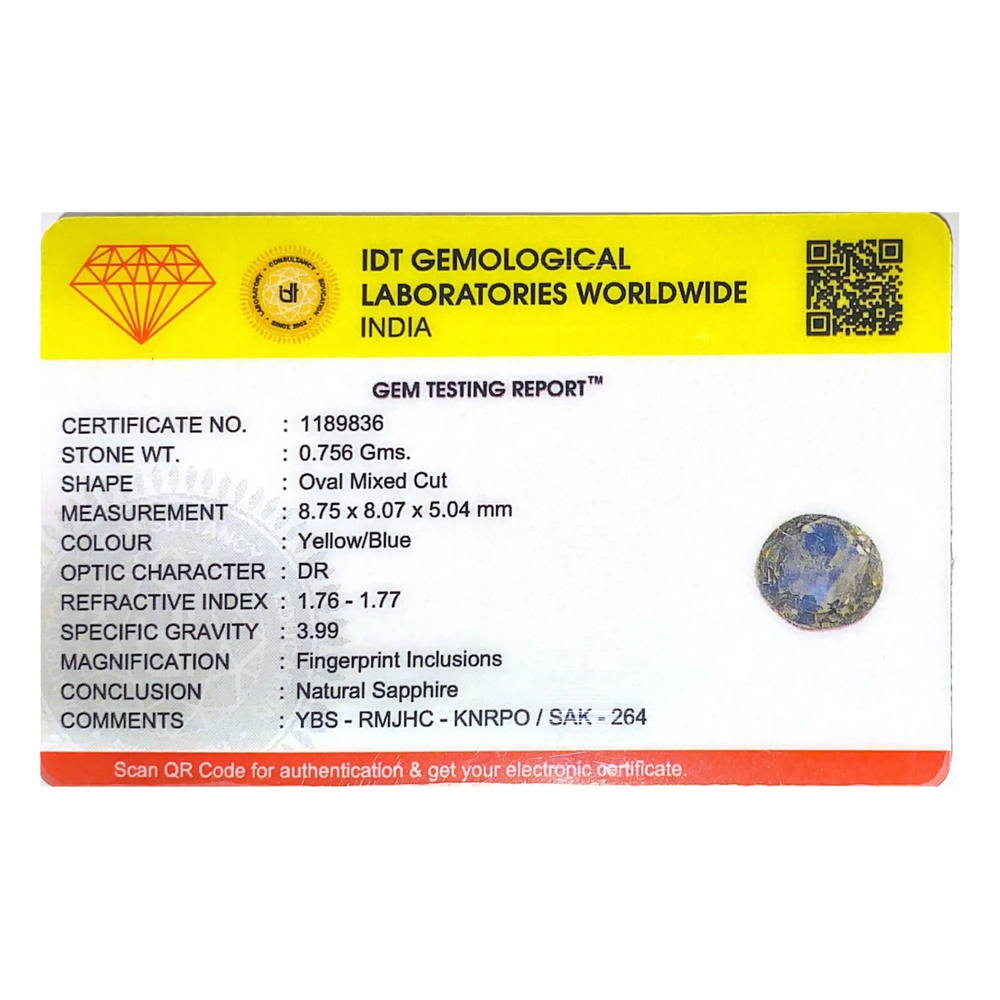 Bi-Color Sapphire (Pitambari) - 3.78 Carat