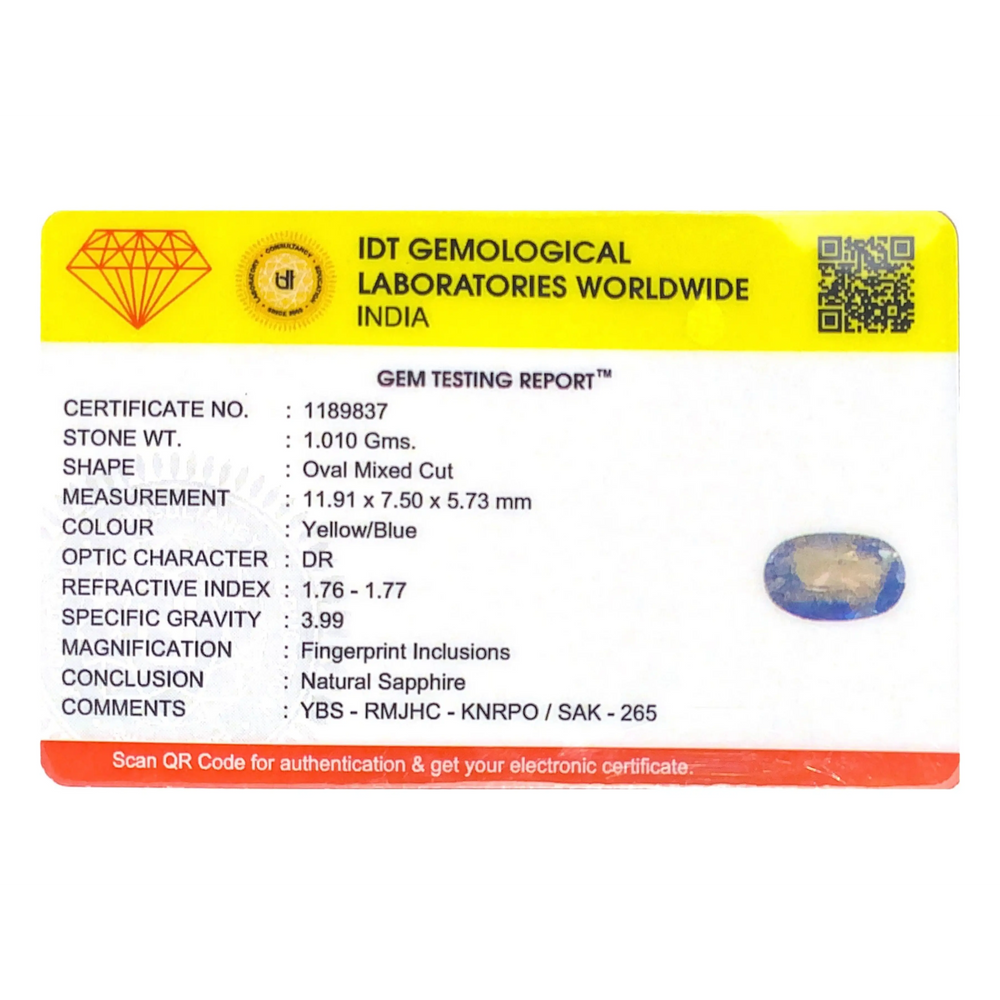 Bi-Color Sapphire (Pitambari) - 5.05 Carat