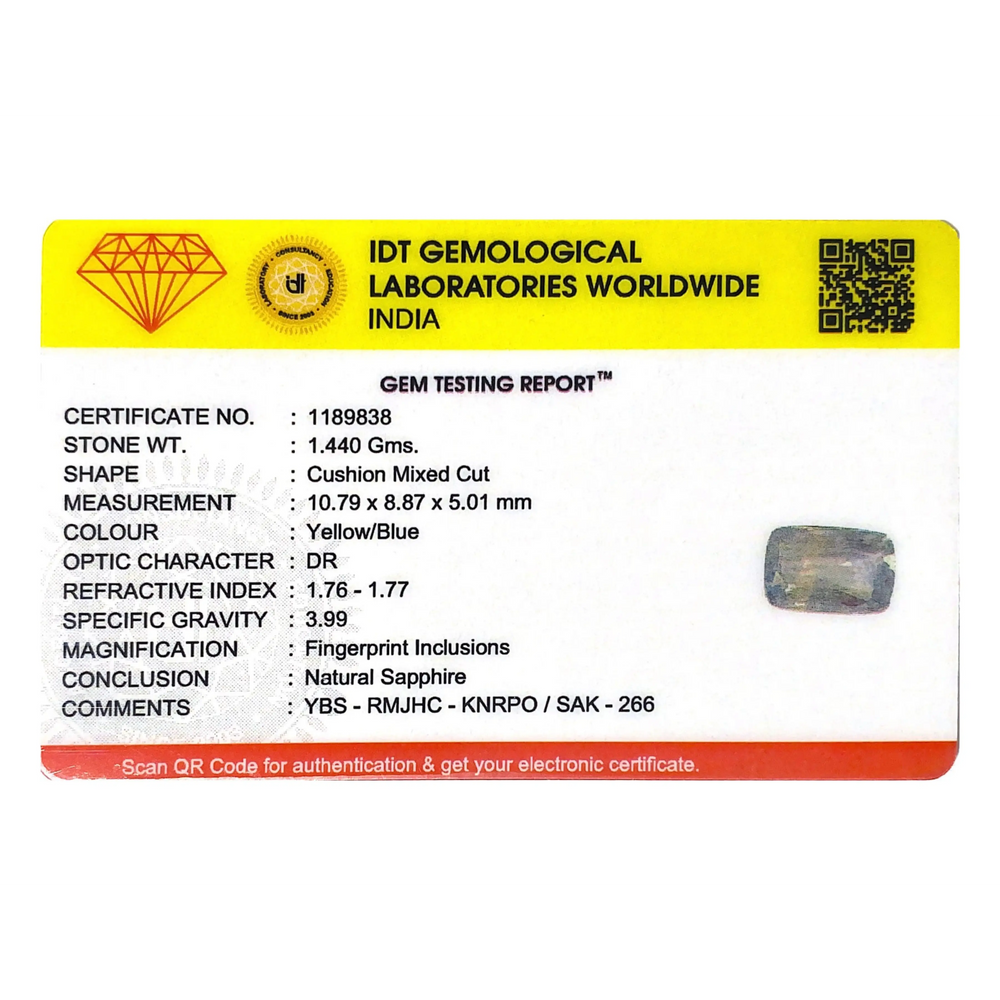 Bi-Color Sapphire (Pitambari) - 7.2 Carat