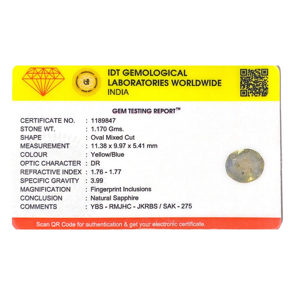 Bi-Color Sapphire (Pitambari) - 5.85 Carat