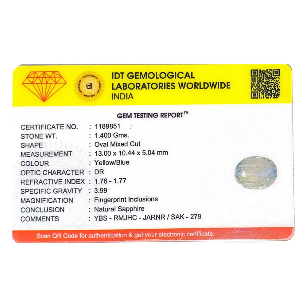 Bi-Color Sapphire (Pitambari) - 7 Carat