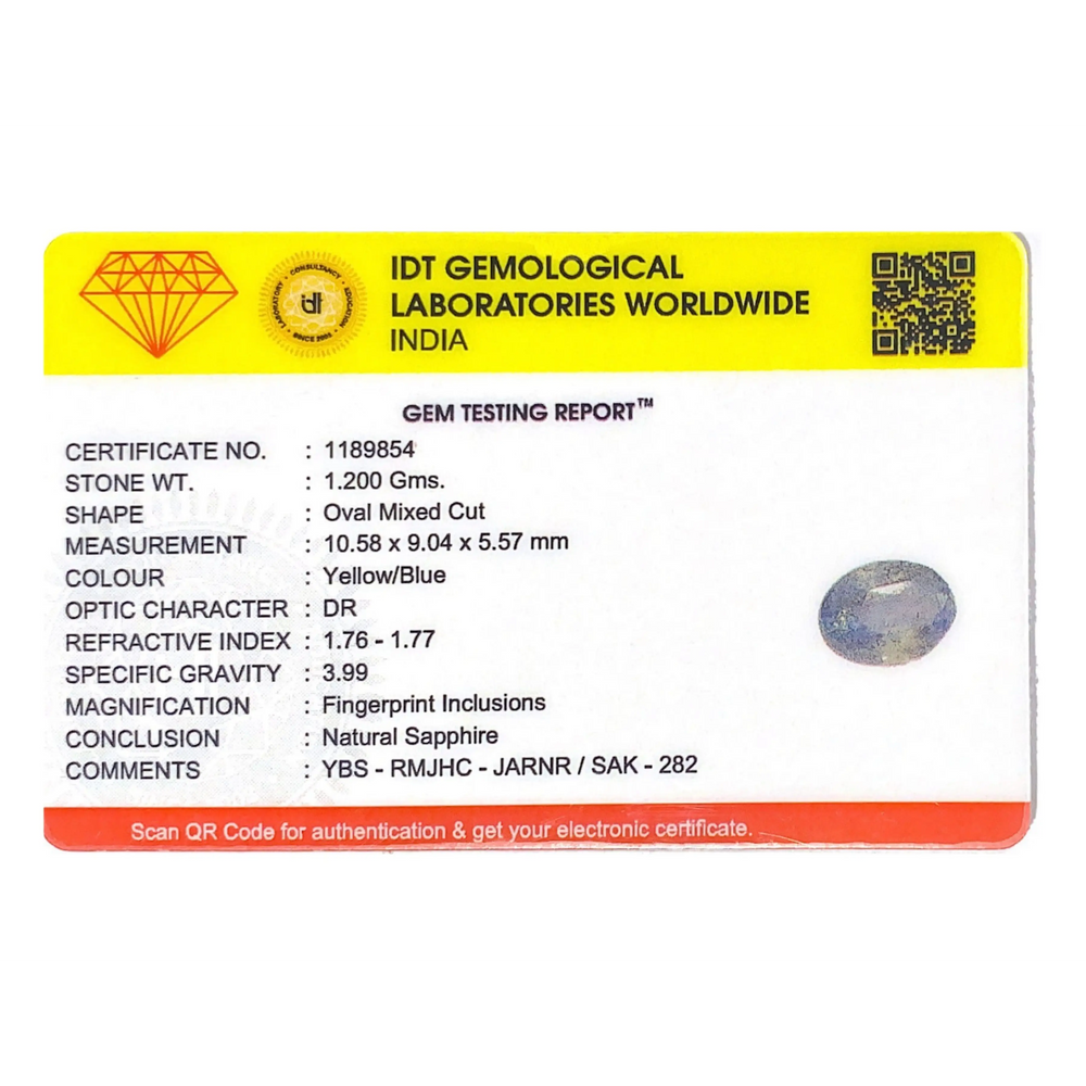 Bi-Color Sapphire (Pitambari) - 6 Carat