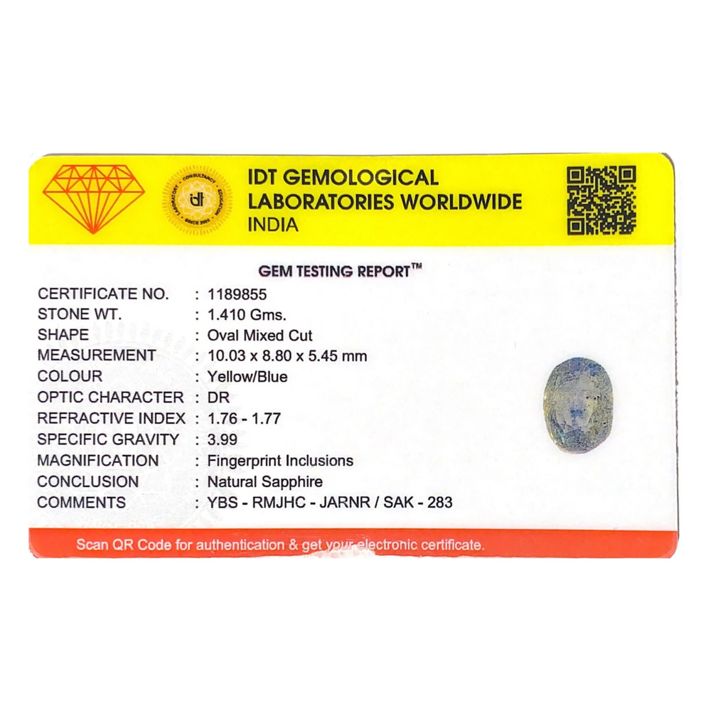 Bi-Color Sapphire (Pitambari) - 7.05 Carat