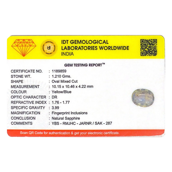 Bi-Color Sapphire (Pitambari) - 6.05 Carat