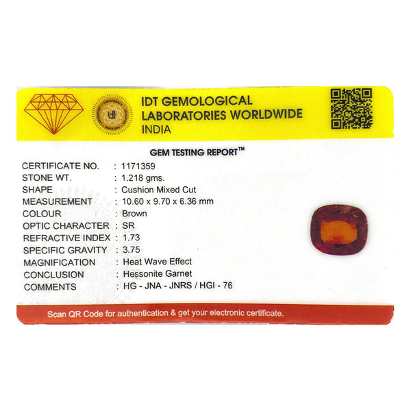 Hessonite (Gomed) - 6.09 Carat - Pramogh
