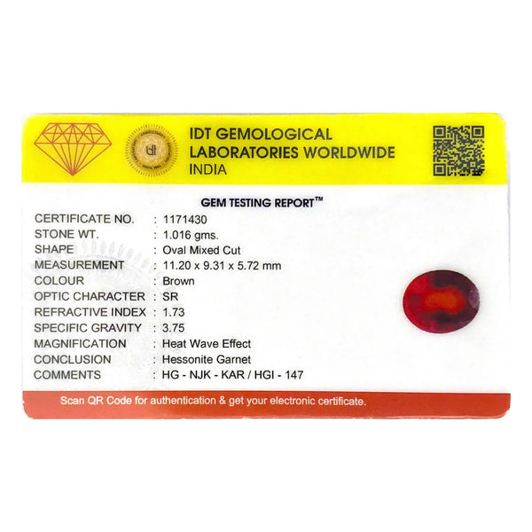 Hessonite (Gomed) - 5.08 Carat - Pramogh