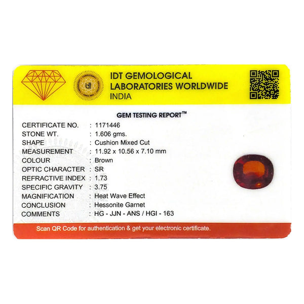 Hessonite (Gomed) - 8.03 Carat - Pramogh