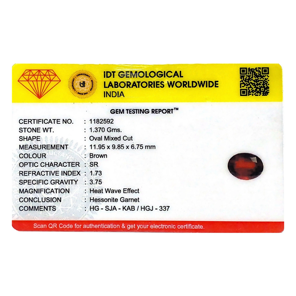 Hessonite (Gomed) - 6.85 Carat - Pramogh
