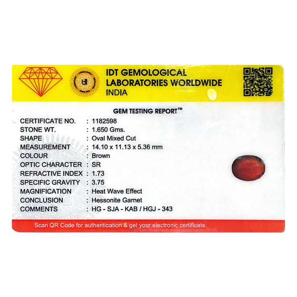 Hessonite (Gomed) - 8.25 Carat - Pramogh