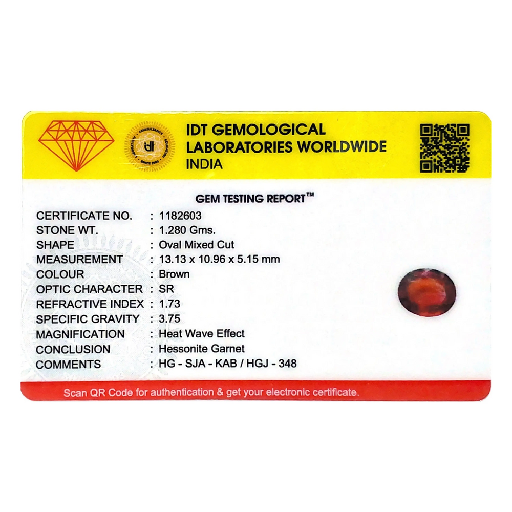 Hessonite (Gomed) - 6.4 Carat - Pramogh