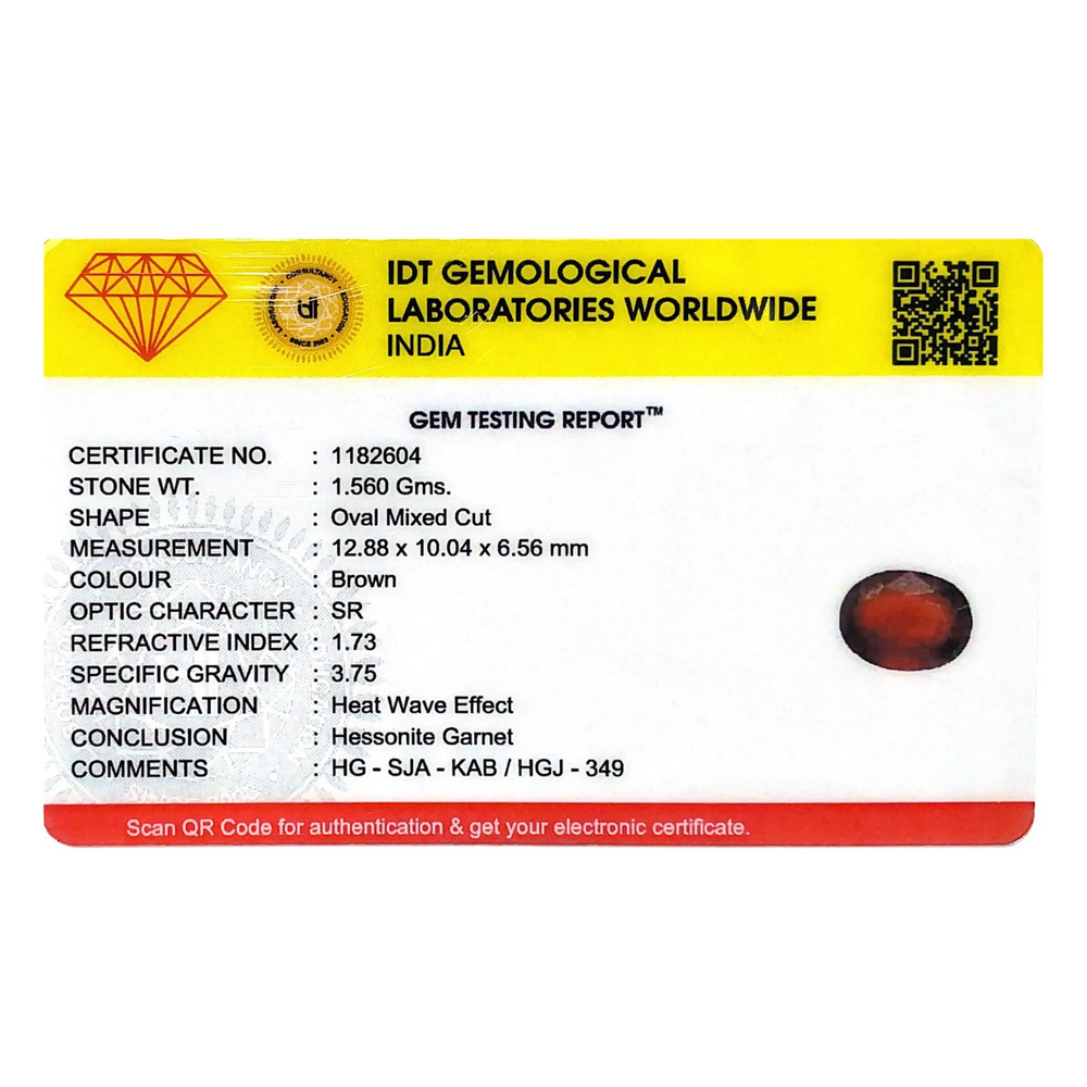 Hessonite (Gomed) - 7.8 Carat - Pramogh