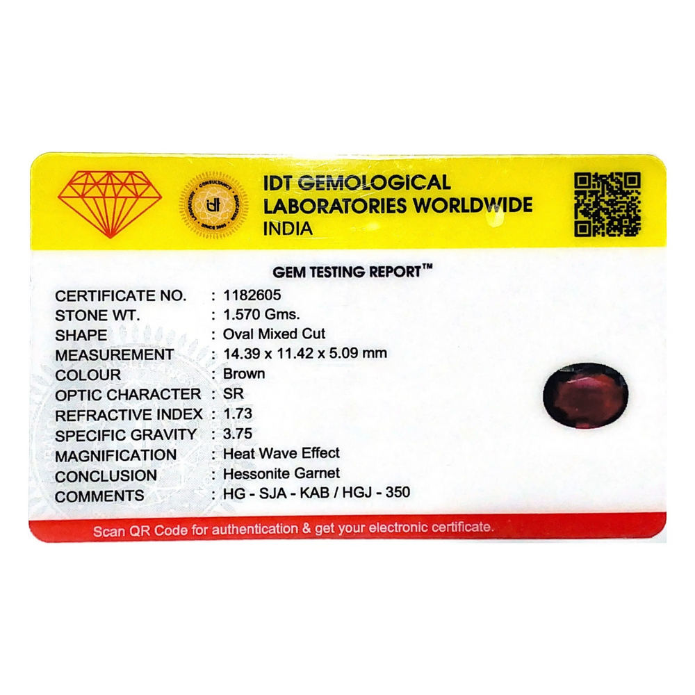 Hessonite (Gomed) - 7.85 Carat - Pramogh