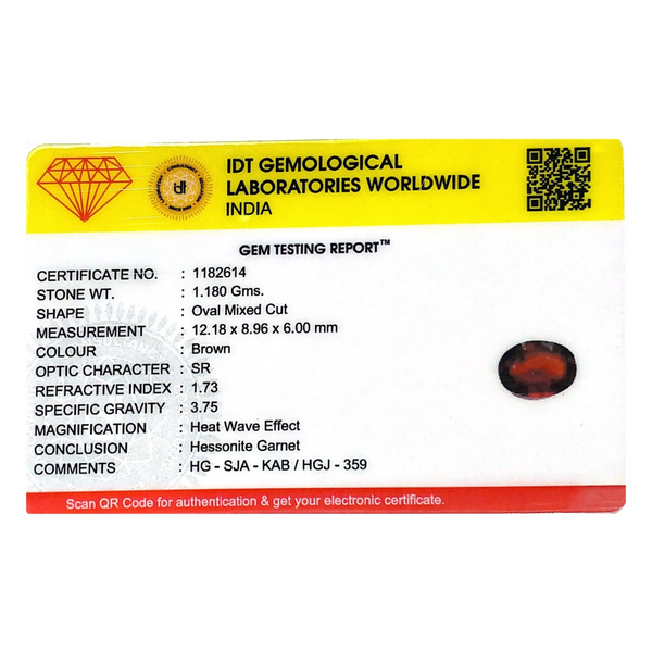 Hessonite (Gomed) - 5.9 Carat - Pramogh