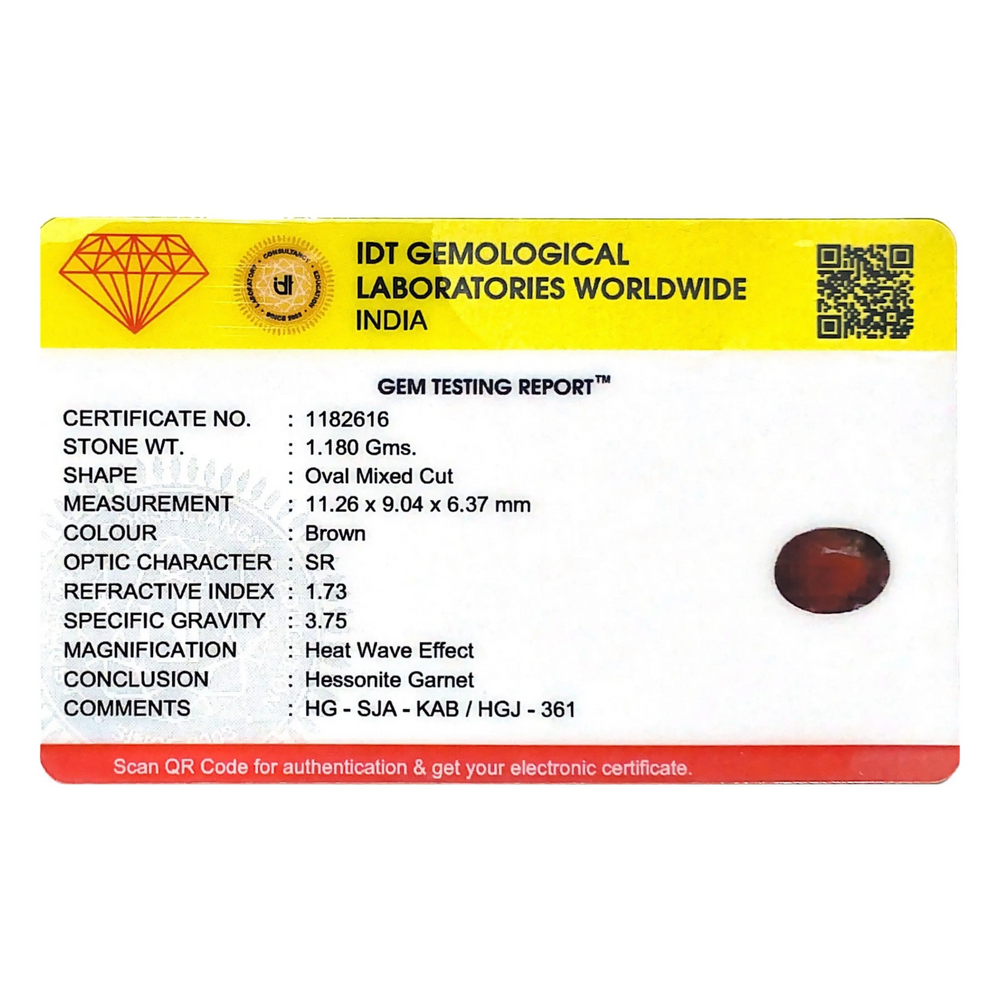 Hessonite (Gomed) - 5.9 Carat - Pramogh