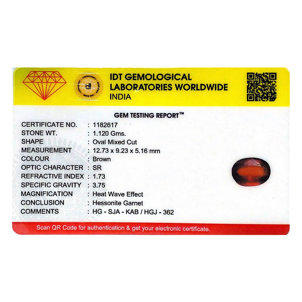 Hessonite (Gomed) - 5.6 Carat - Pramogh