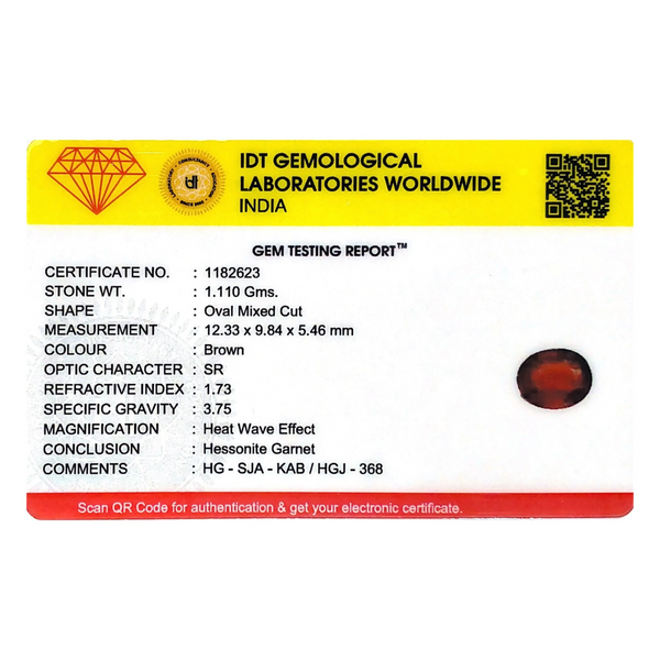Hessonite (Gomed) - 5.55 Carat - Pramogh