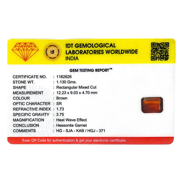 Hessonite (Gomed) - 5.65 Carat - Pramogh