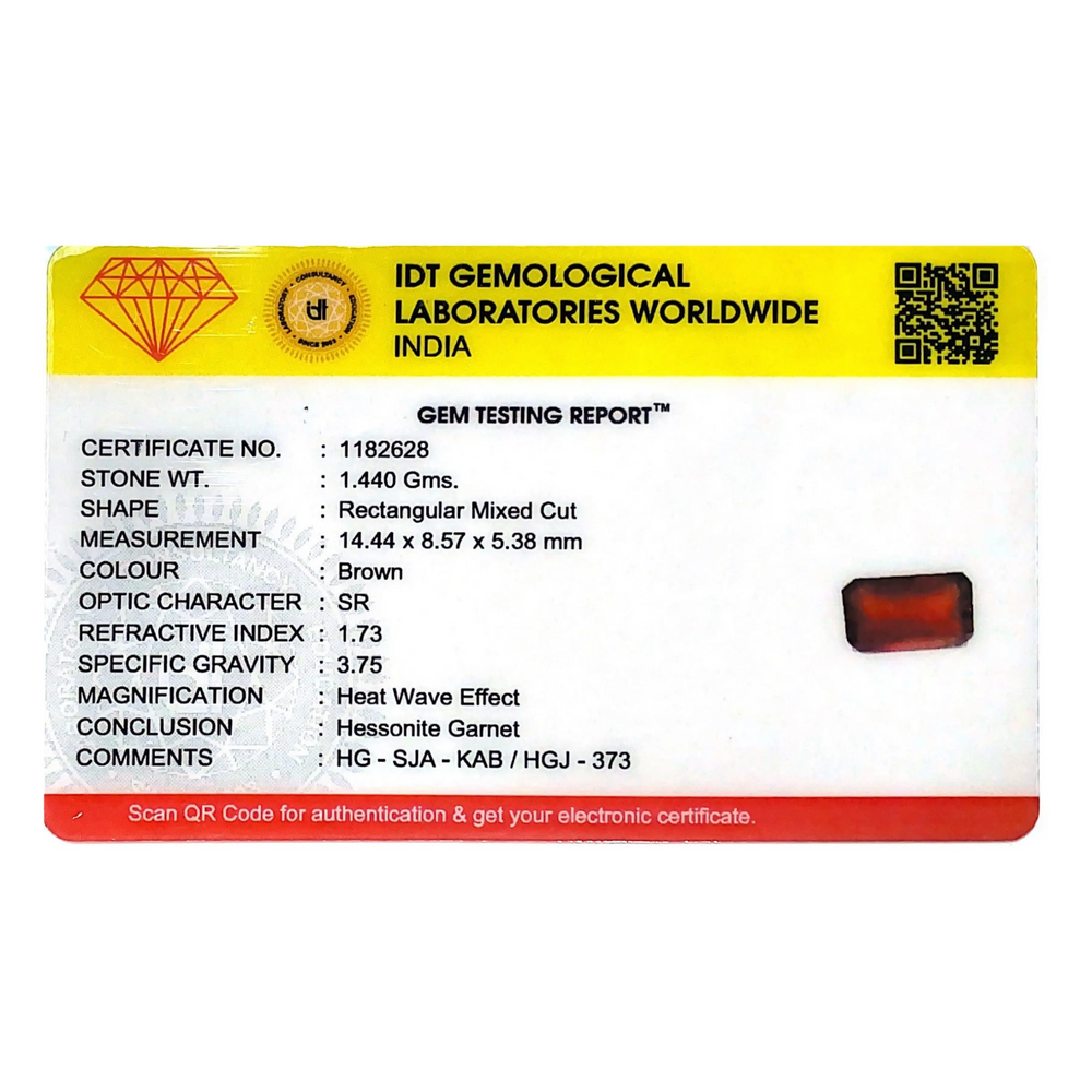 Hessonite (Gomed) - 7.2 Carat - Pramogh