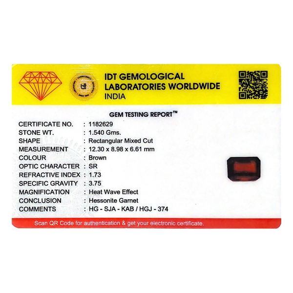 Hessonite (Gomed) - 7.7 Carat - Pramogh