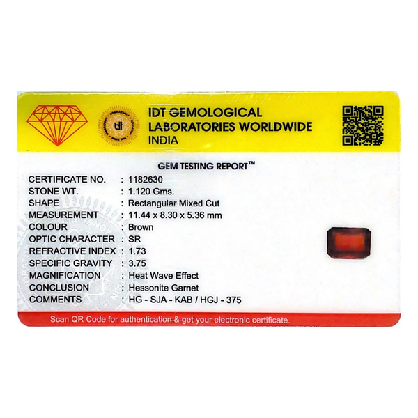 Hessonite (Gomed) - 5.6 Carat - Pramogh