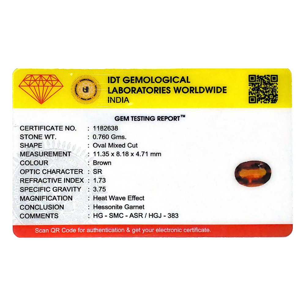 Hessonite (Gomed) - 3.8 Carat - Pramogh