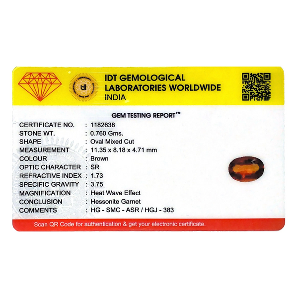 Hessonite (Gomed) - 3.8 Carat - Pramogh