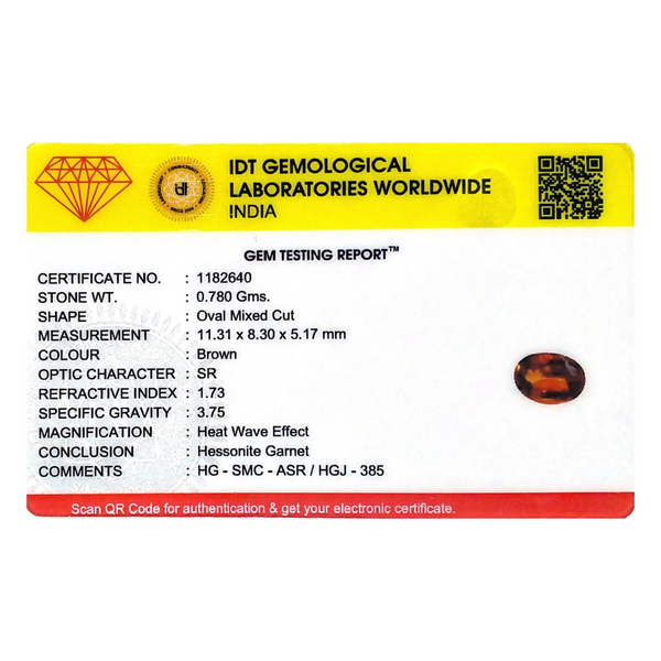 Hessonite (Gomed) - 3.9 Carat - Pramogh