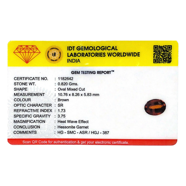 Hessonite (Gomed) - 4.1 Carat - Pramogh