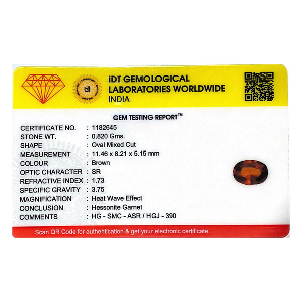 Hessonite (Gomed) - 4.1 Carat - Pramogh