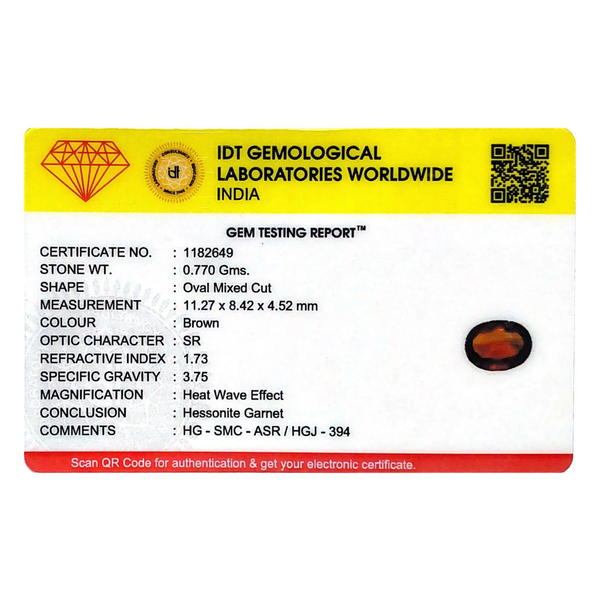 Hessonite (Gomed) - 3.85 Carat - Pramogh