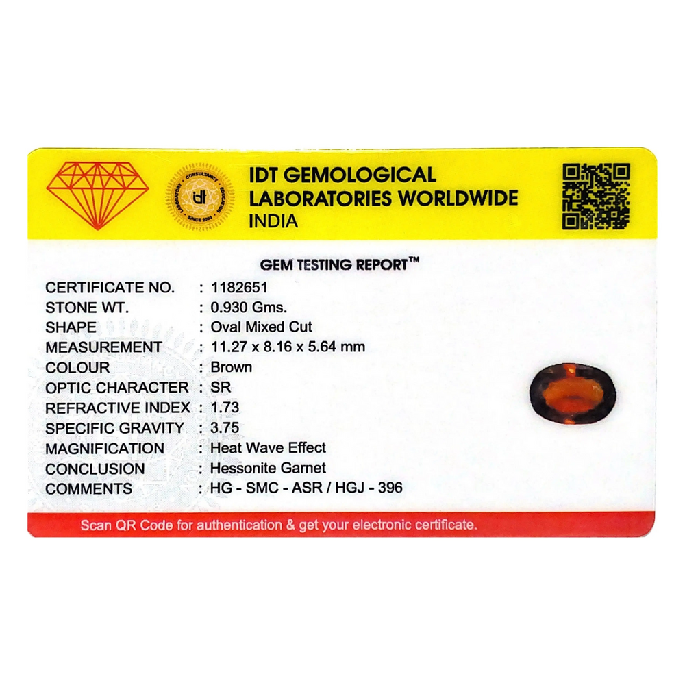 Hessonite (Gomed) - 4.65 Carat - Pramogh
