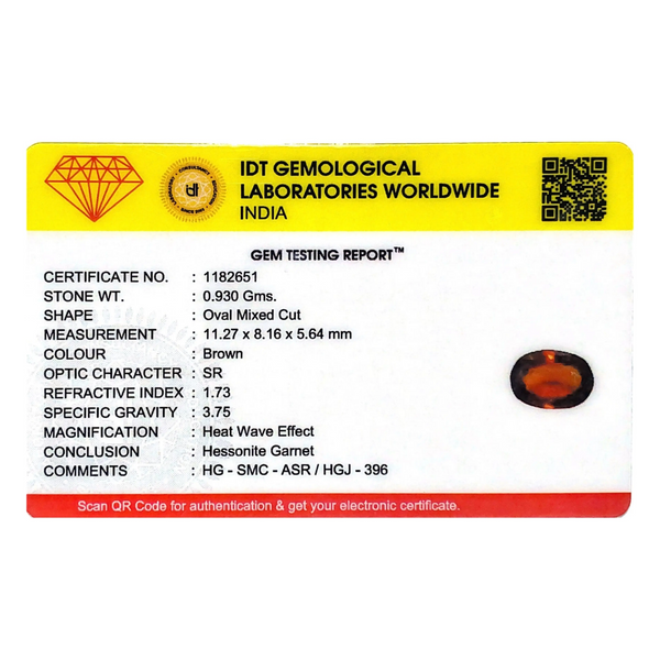 Hessonite (Gomed) - 4.65 Carat - Pramogh